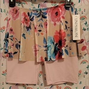 NWT Lindsi Lane Floral Boho Preppy Cottage Feminine Skort Shorts w/ Dress SZ S